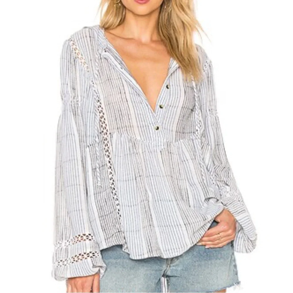 Free People Baja Babe Pullover Top Size S